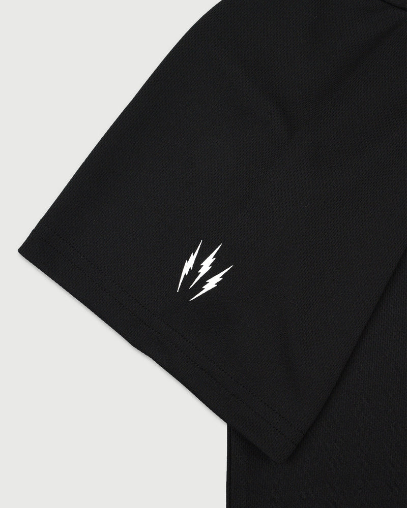 TNRCN AIRMESH HYBRID DRY MOCK NECK TEE | BLACK