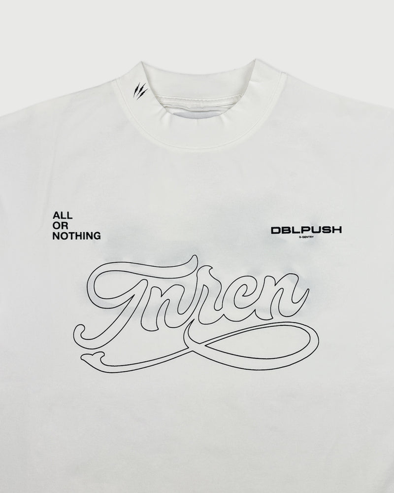 TNRCN SIGNATURE LOGO S/S MOCK NECK TEE WHITE