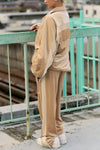 DOUBLE PUSH VELOR TRACK SUITS JACKET / BEIGE