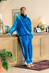 DOUBLE PUSH VELOR TRACK SUITS JACKET / BLUE