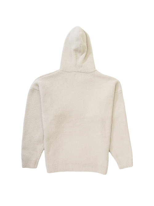 SHAGGY KNIT HOODIE / IVORY