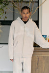 SHAGGY KNIT HOODIE / IVORY