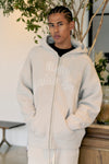 SHAGGY KNIT HOODIE / IVORY