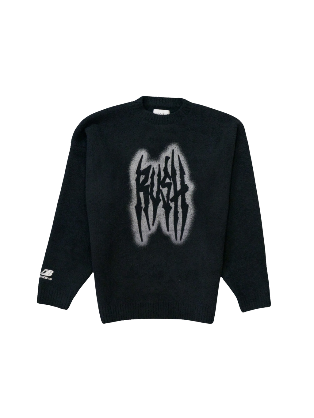 TAIN DOUBLEPUSH | SHAGGY KNIT CREW NECK / BLACK | ニット