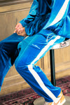 DOUBLE PUSH VELOR TRACK PANTS / BLUE