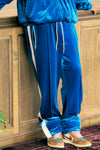 DOUBLE PUSH VELOR TRACK PANTS / BLUE