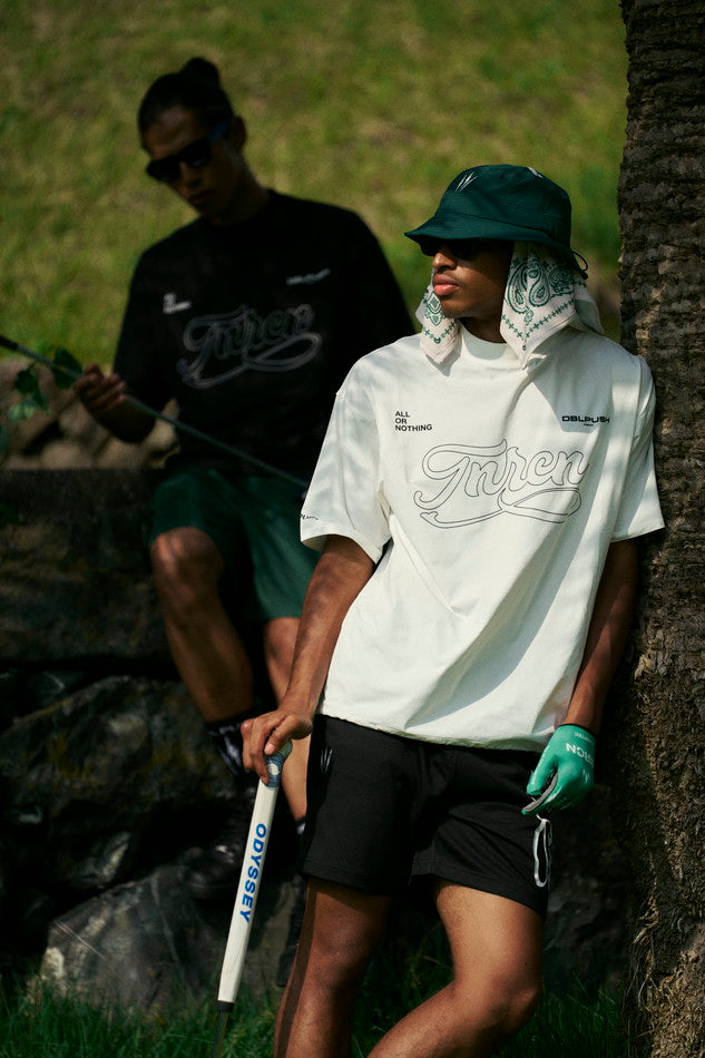 TNRCN SIGNATURE LOGO S/S MOCK NECK TEE WHITE