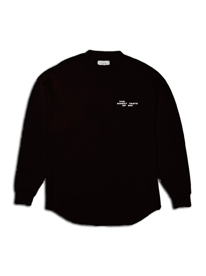HEAVY WAFFLE LONG SLEEVE / BLACK