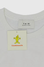 TAIN × condomania UNDER MASK + MANDATE1 T-SHIRTS WHITE