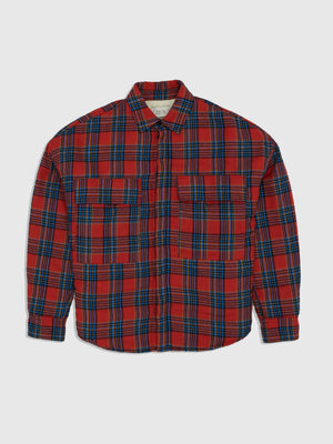 ALL IN MY HEAD CHECK BOA SHIRTS RED