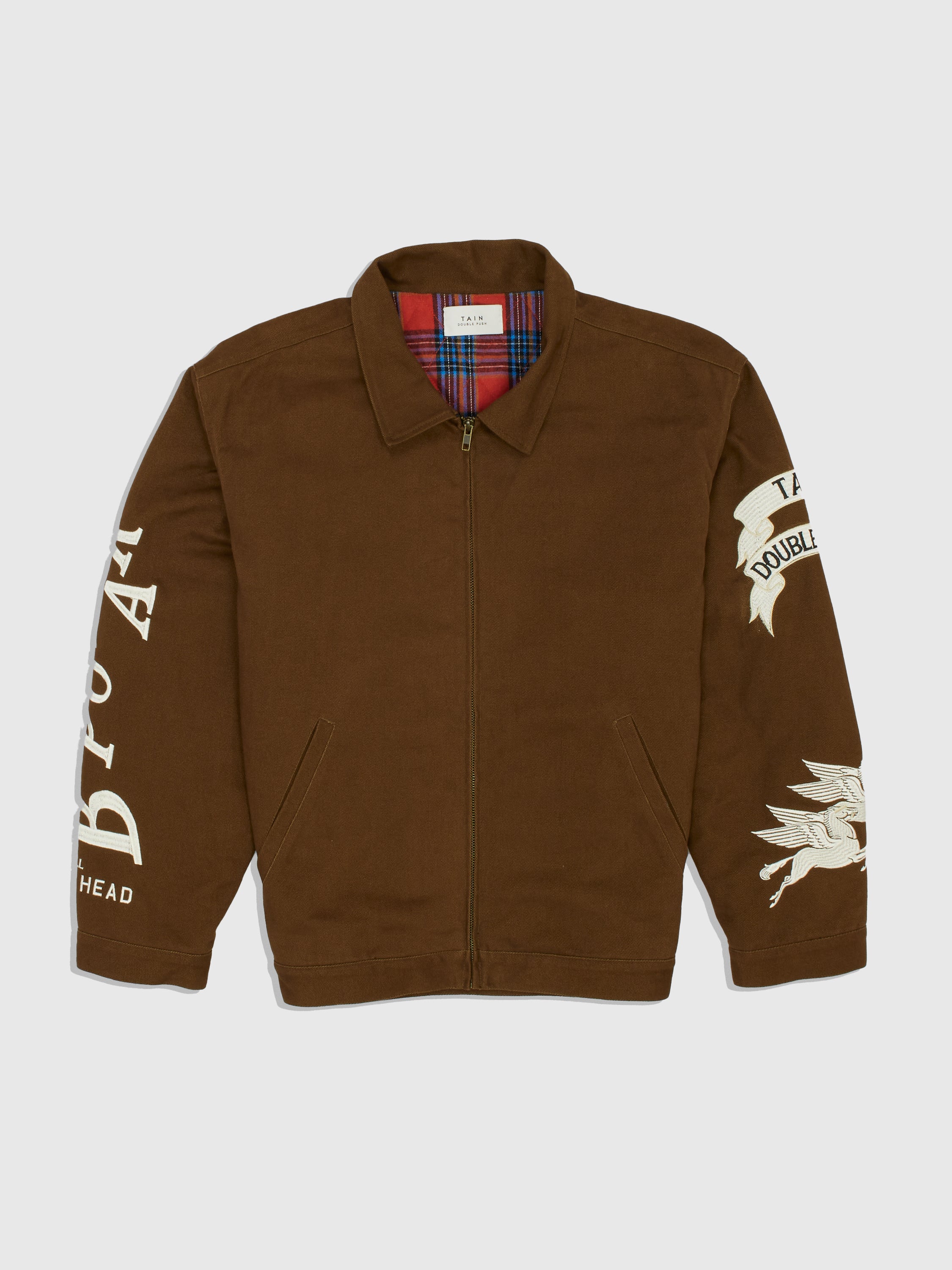 tain double push EMBROIDERY WORK JACKET