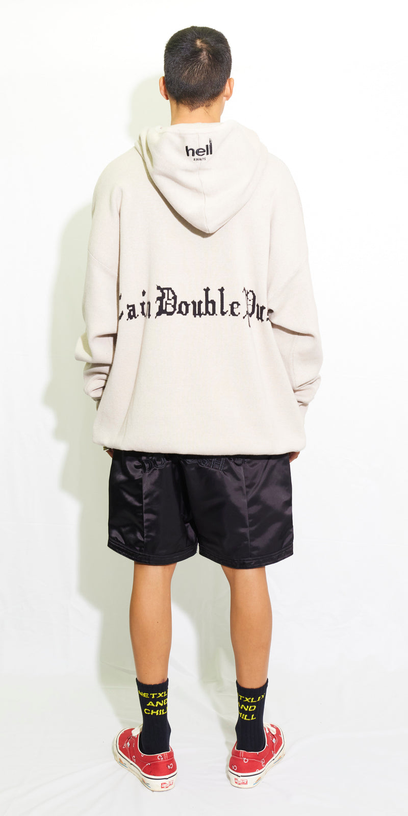 THE END KNIT P/O HOODIE SAND