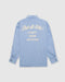 EMBROIDERY OPEN COLLAR SHIRTS SAX