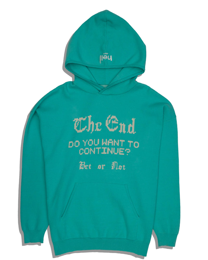 THE END KNIT P/O HOODIE BLUE