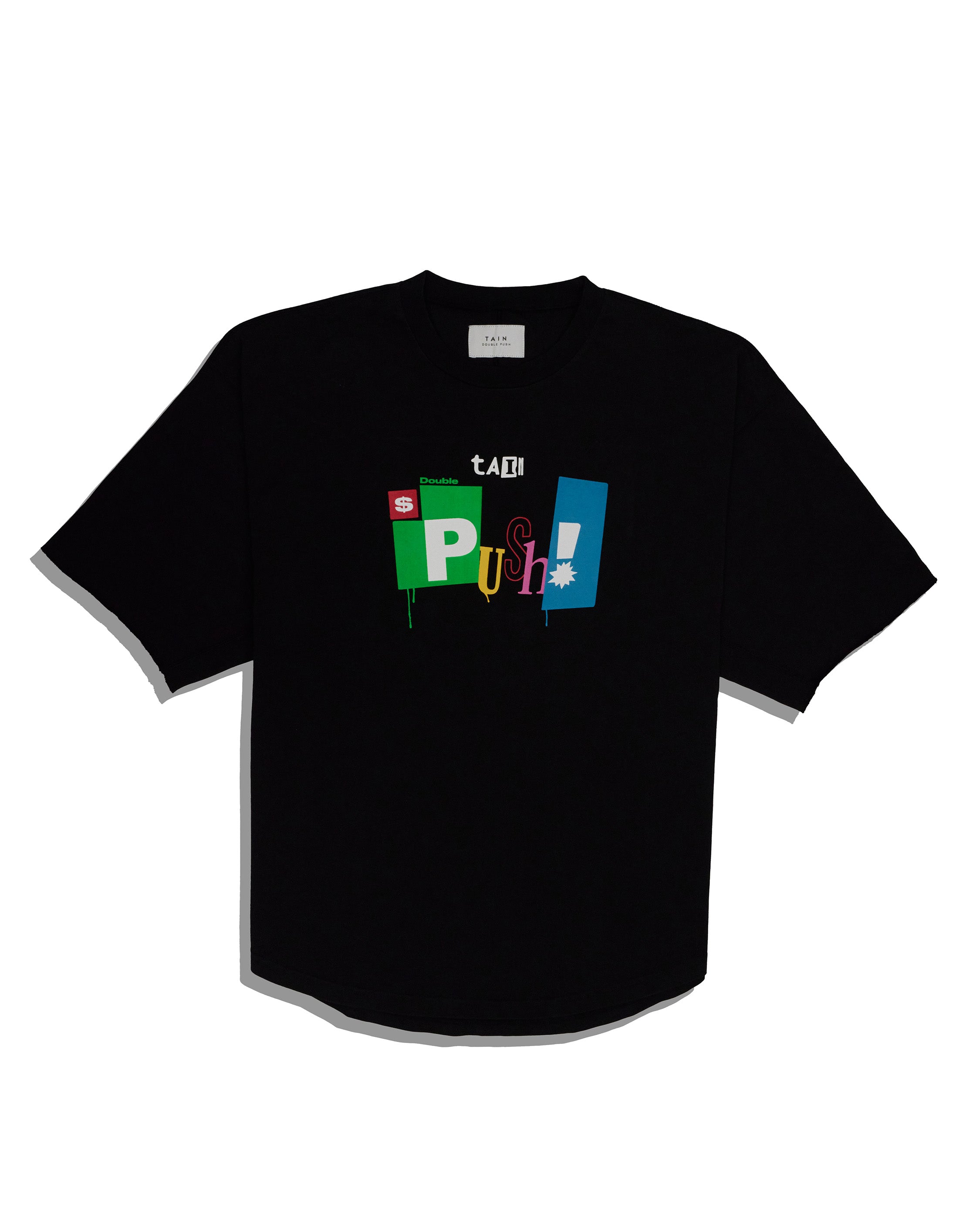 DOUBLE PUSH SHORT SLEEVE T-SHIRTS BLACK – TAIN DOUBLEPUSH