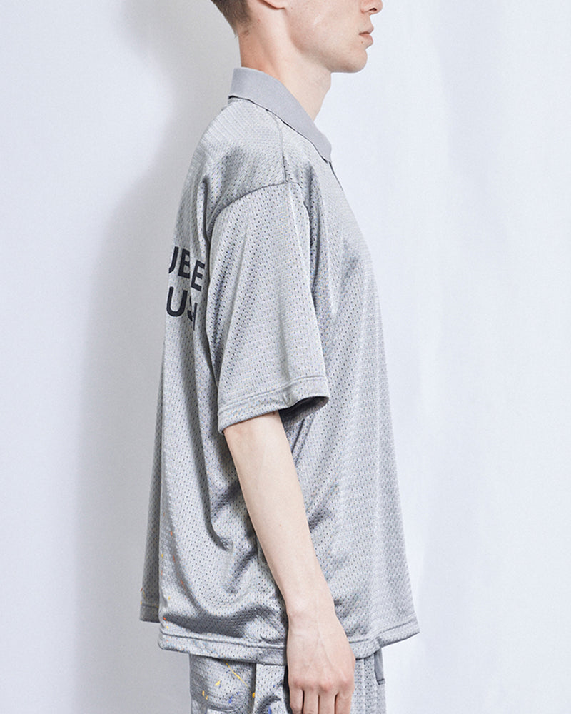 PAINTED WXXDER IN MESH POLO SHIRTS GRAY 