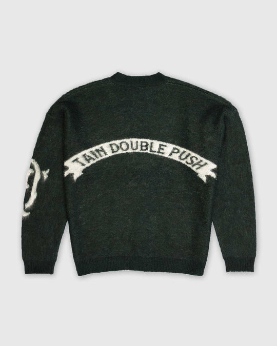 DOUBLE PUSH MOHAIR KNIT CARDIGAN GREEN – TAIN DOUBLEPUSH