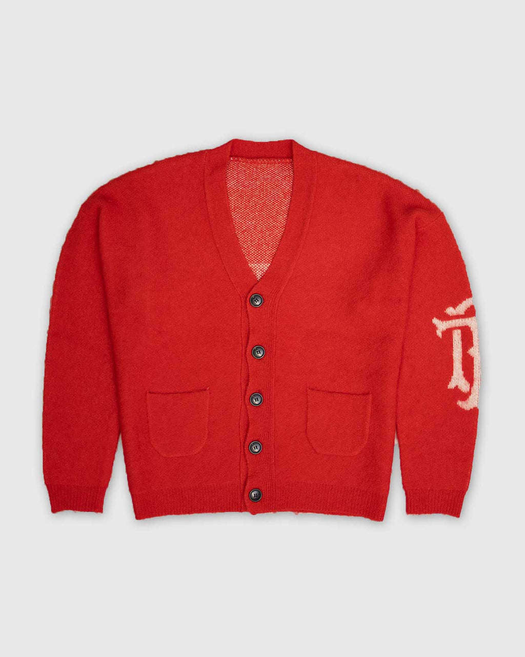 DOUBLE PUSH MOHAIR KNIT CARDIGAN RED – TAIN DOUBLEPUSH