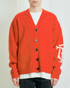 DOUBLE PUSH MOHAIR KNIT CARDIGAN RED